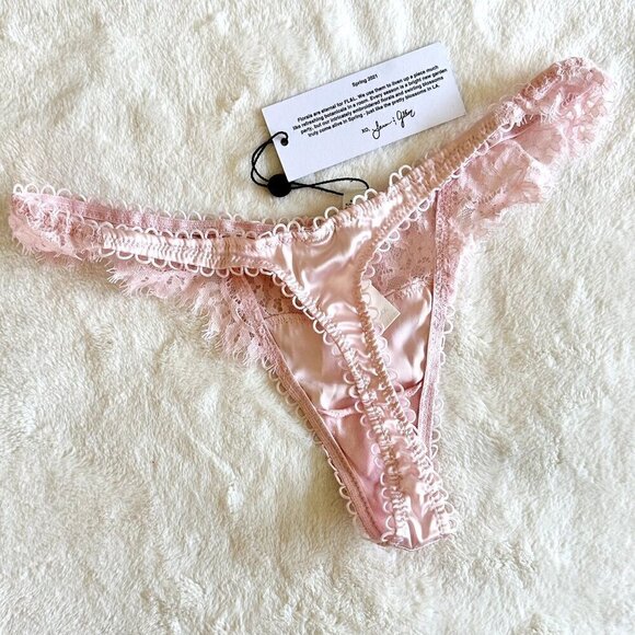 NWT For Love & Lemons Pink Faye Thong Panty - XXS - Picture 4 of 6